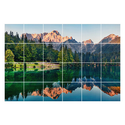 Nálepka na dlaždice Horská krajina s odrazem