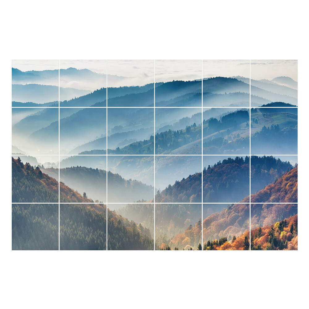 Nálepka na dlaždice Mlhavé horské krajiny