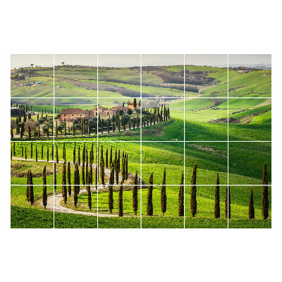 Samolepka na dlaždice Panorama italského venkova