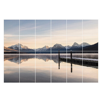 Nálepka na dlaždice Horská krajina u jezera