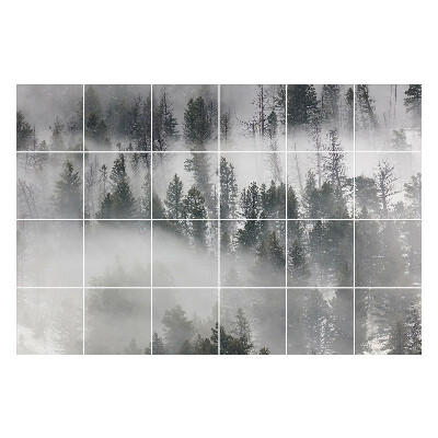 Samolepka na dlaždice Mlžné lesní scenérie