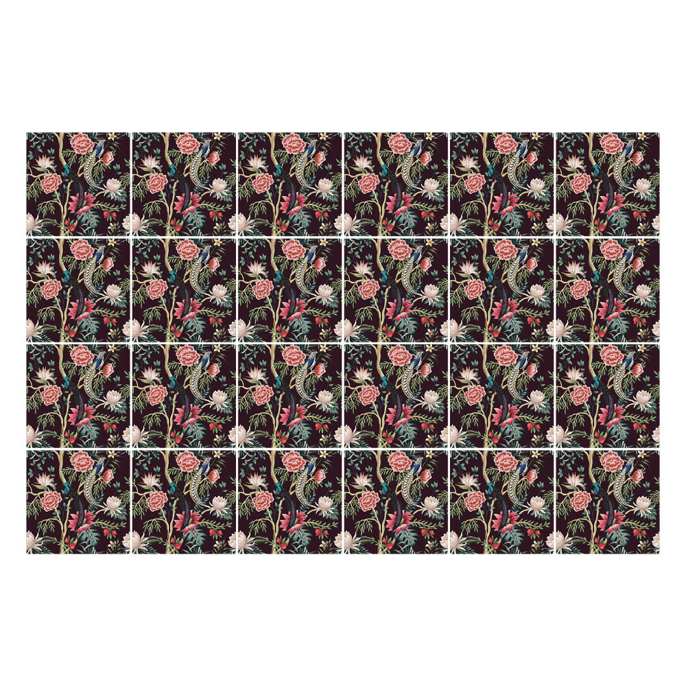 Nálepka na dlaždice Vertikální květinový motiv