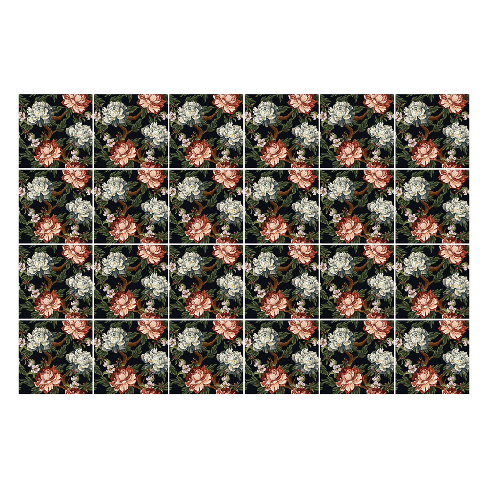 Nálepka na dlaždice Květinový motiv v houští