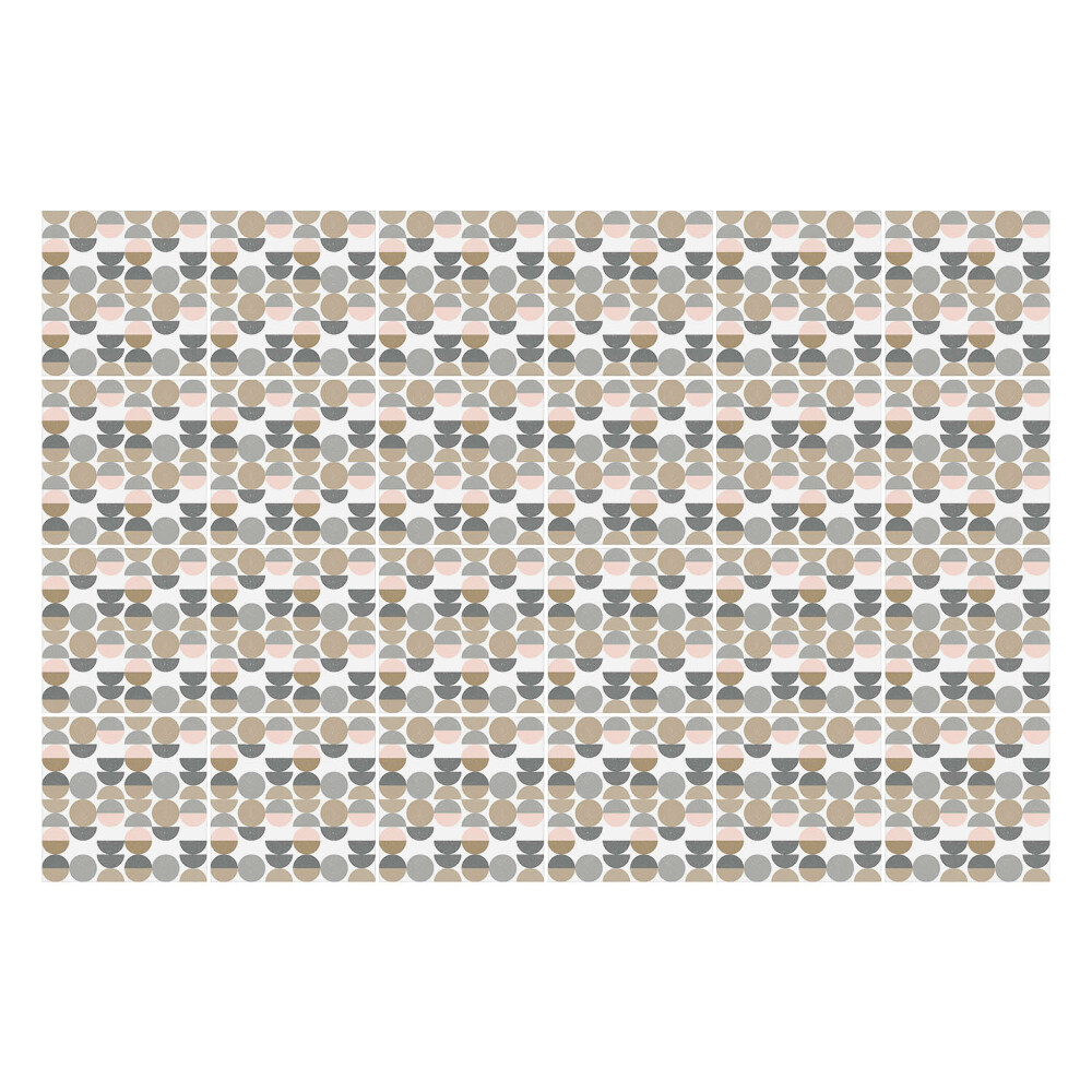 Samolepka na dlaždice Geometrické oválné motivy