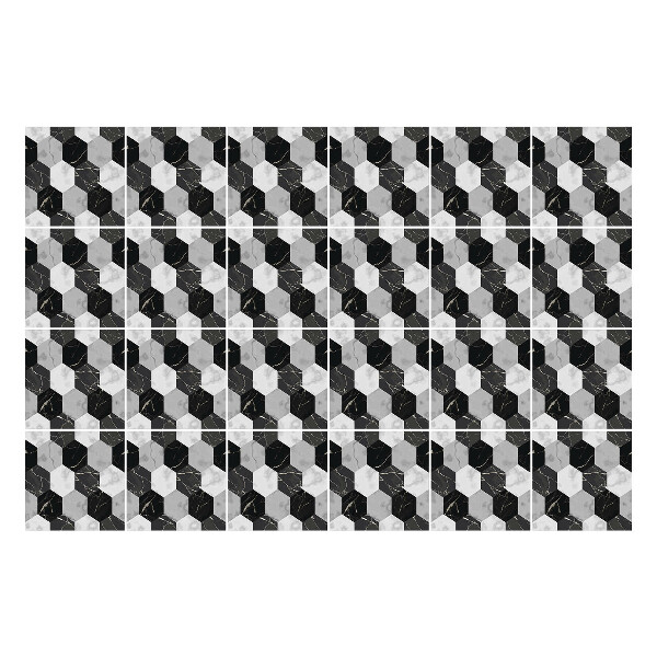 Samolepka na dlaždice Geometrické šestiúhelníky