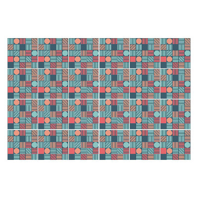 Samolepka na dlaždice Retro geometrický vzor