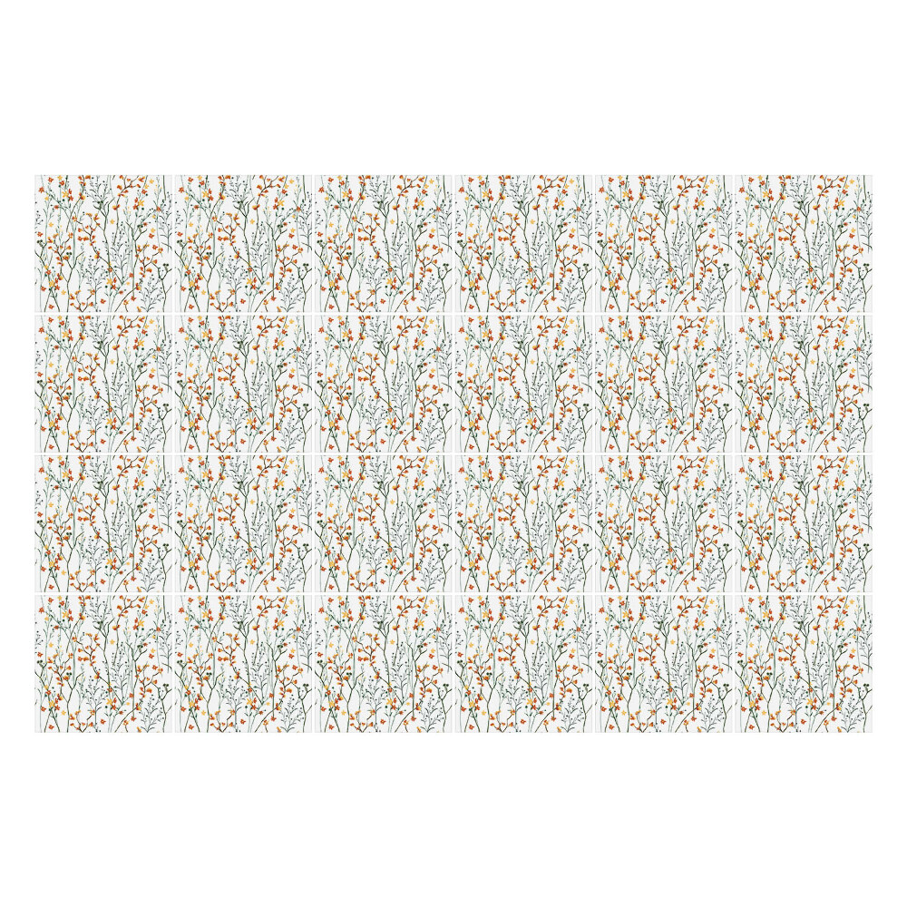 Nálepka na dlaždice Jemné větve s květinami