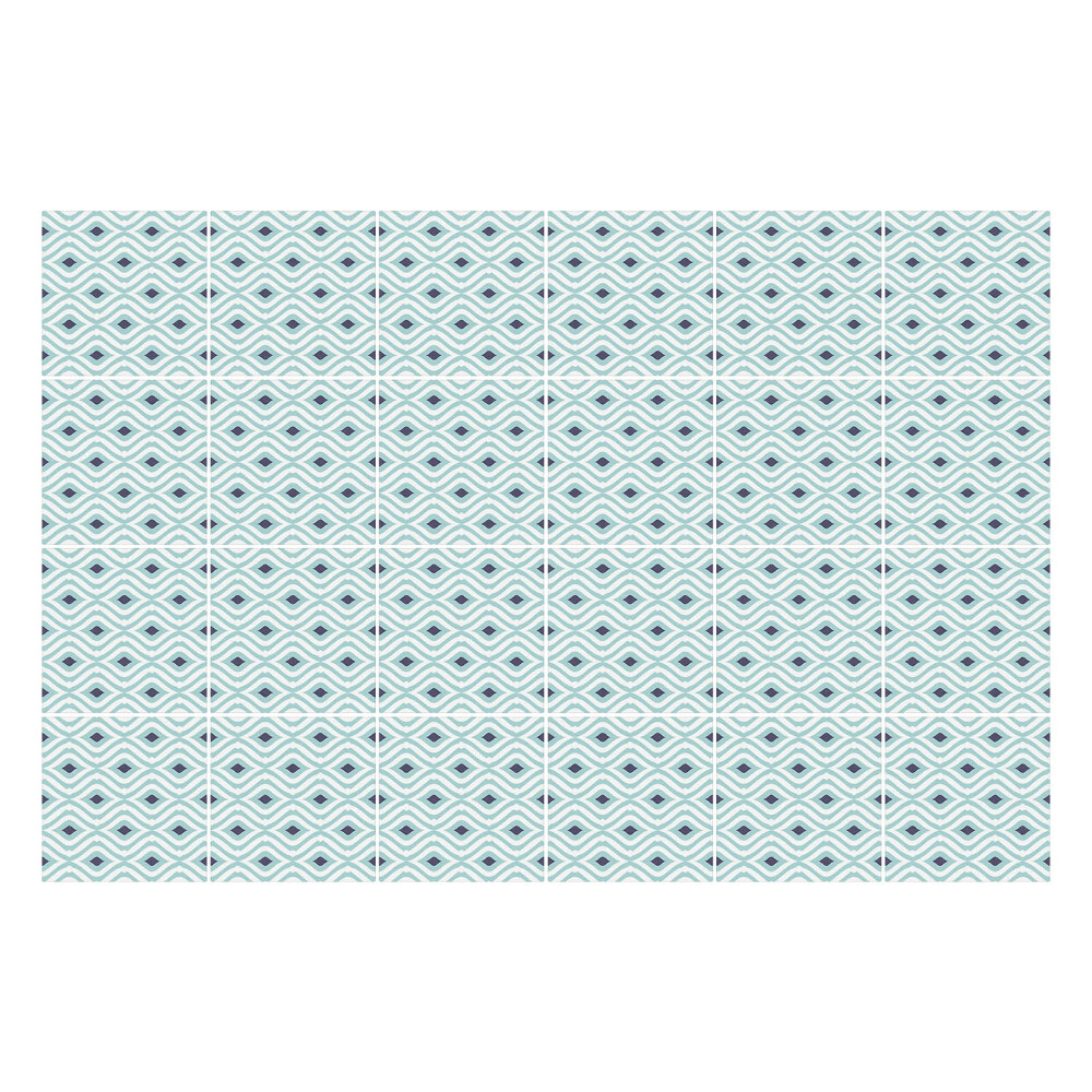 Samolepka na dlaždice Vlny s kruhy