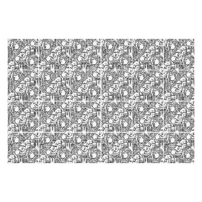 Nálepka na dlaždice Obličeje v opakujícím se vzoru