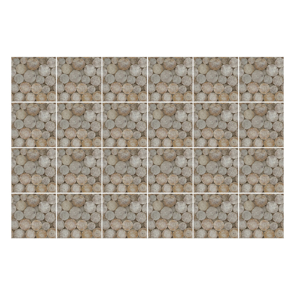 Samolepka na dlaždice Kulaté kmeny stromů