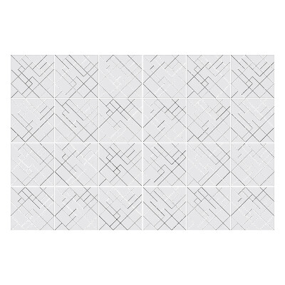 Samolepka na dlaždice Geometrické čáry v mřížce