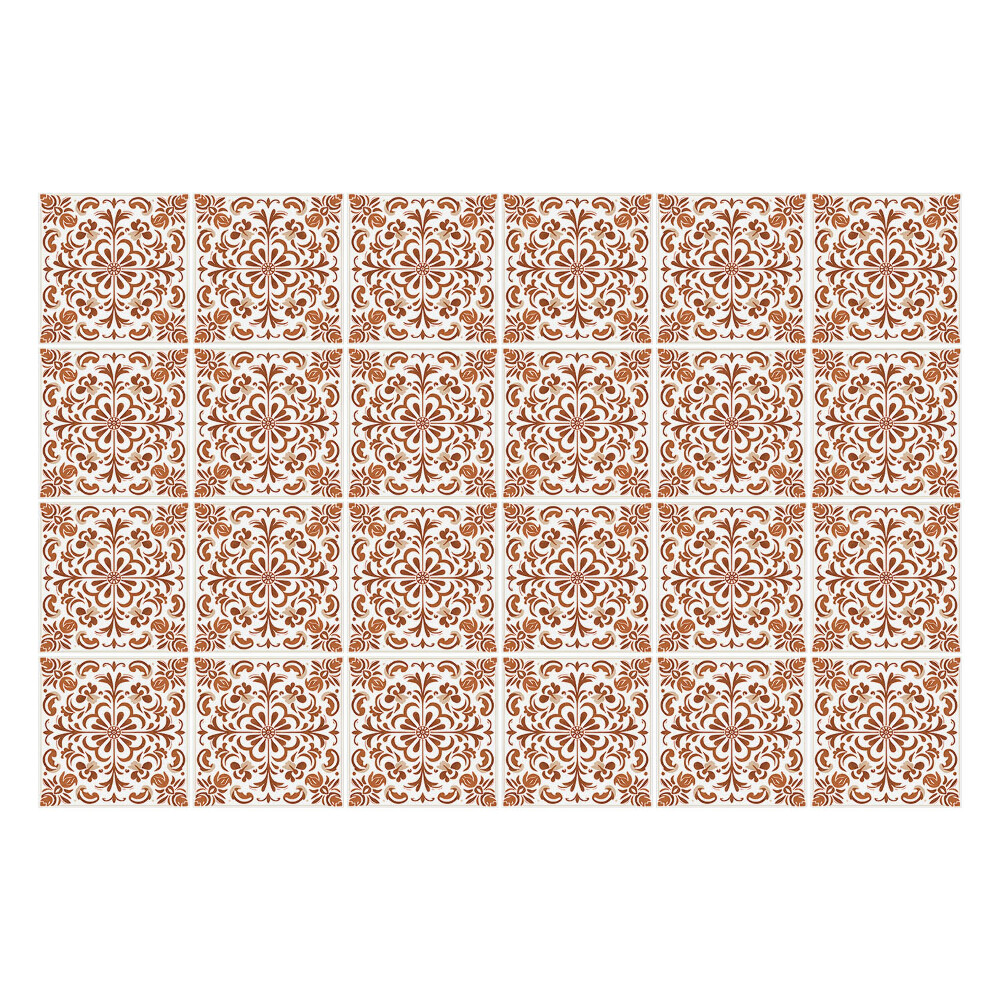 Samolepka na dlaždice Elegantní ozdoby ve čtvercích