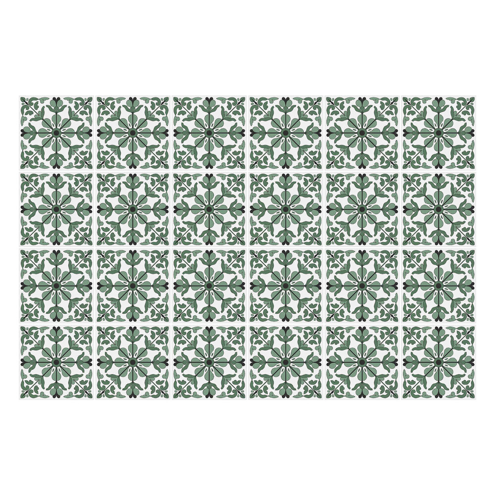 Samolepka na dlaždice Květinové ozdoby v síťovině