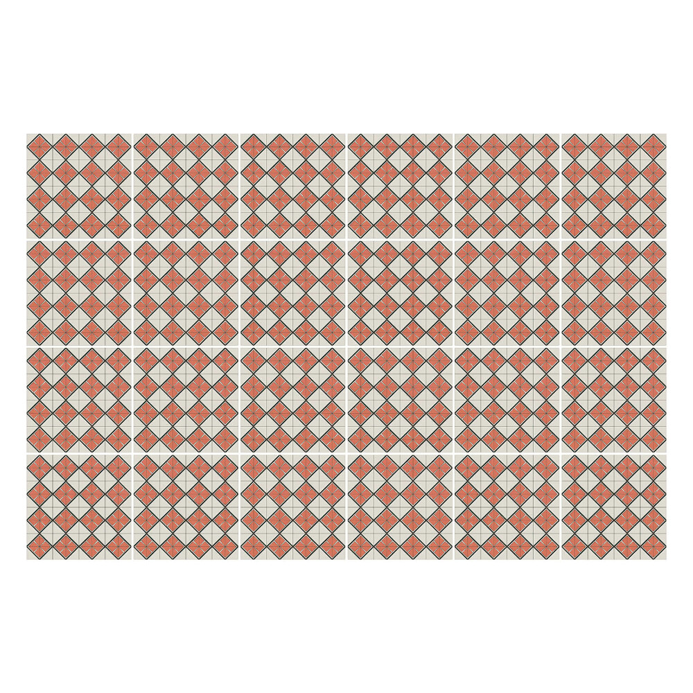 Samolepka na dlaždice Prostorové kosočtverce a čtverce