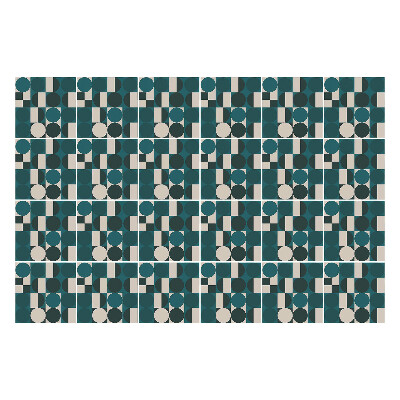 Samolepka na dlaždice Geometrie kruhů a obdélníků