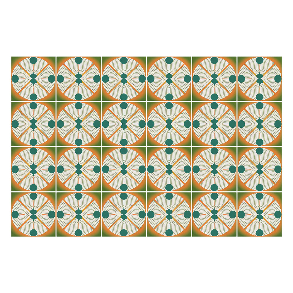 Nálepka na dlaždice Kruhy s paprsky