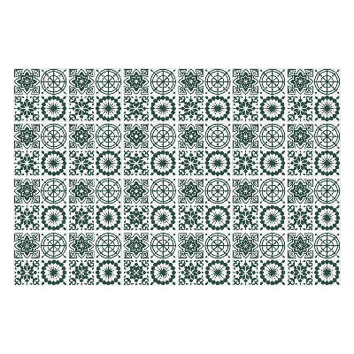 Nálepka na dlaždice Geometrické květiny a kruhy