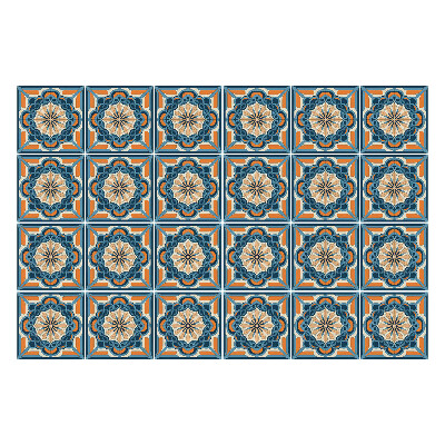 Samolepka na dlaždice Květinové motivy v síťce