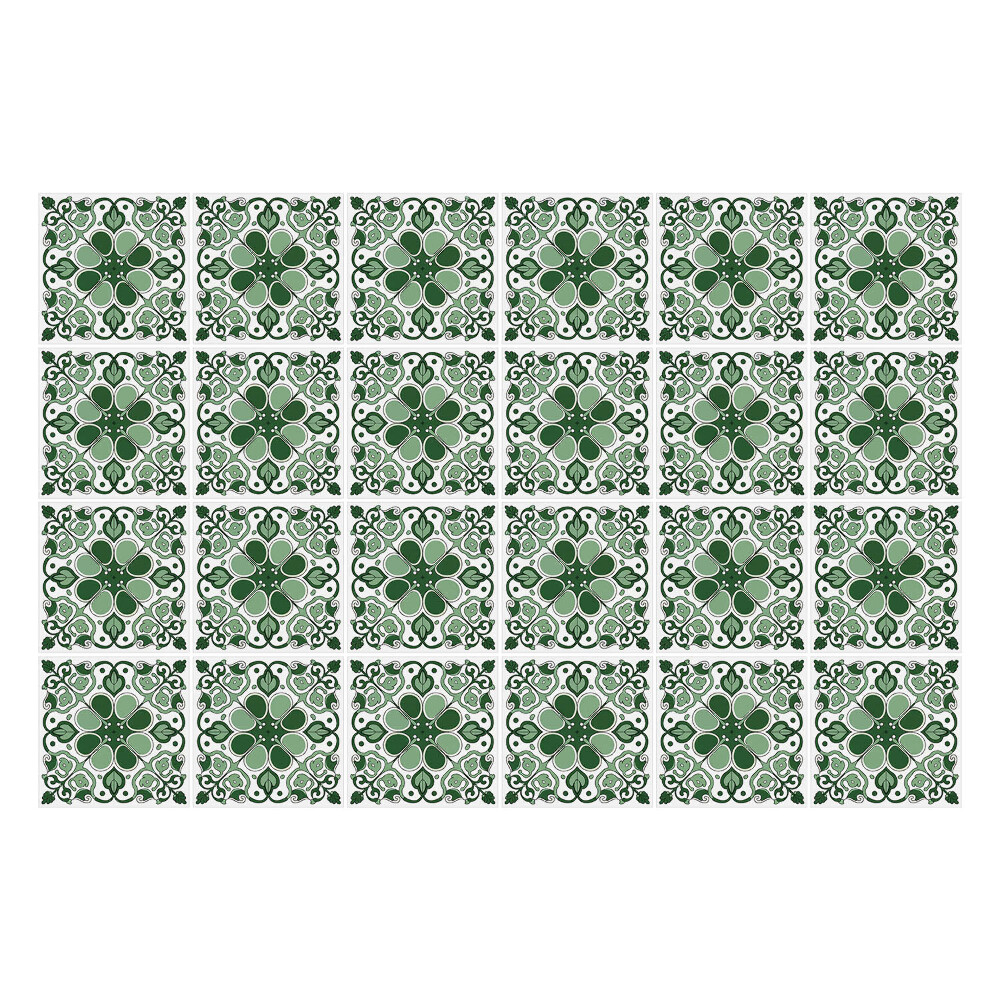 Nálepka na dlaždice Rostlinný motiv s kruhy