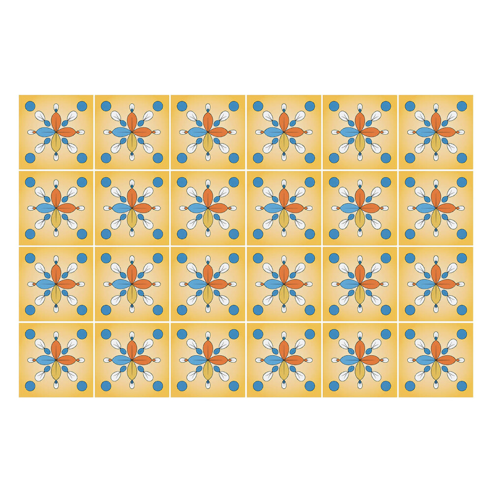 Samolepka na dlaždice Květinový motiv s tečkami