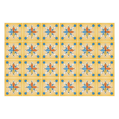 Samolepka na dlaždice Květinový motiv s tečkami