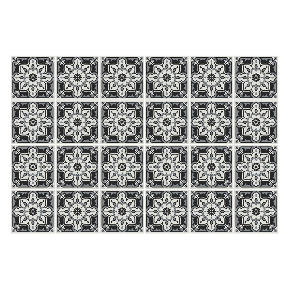 Nálepka na dlaždice Květinový motiv v síťce