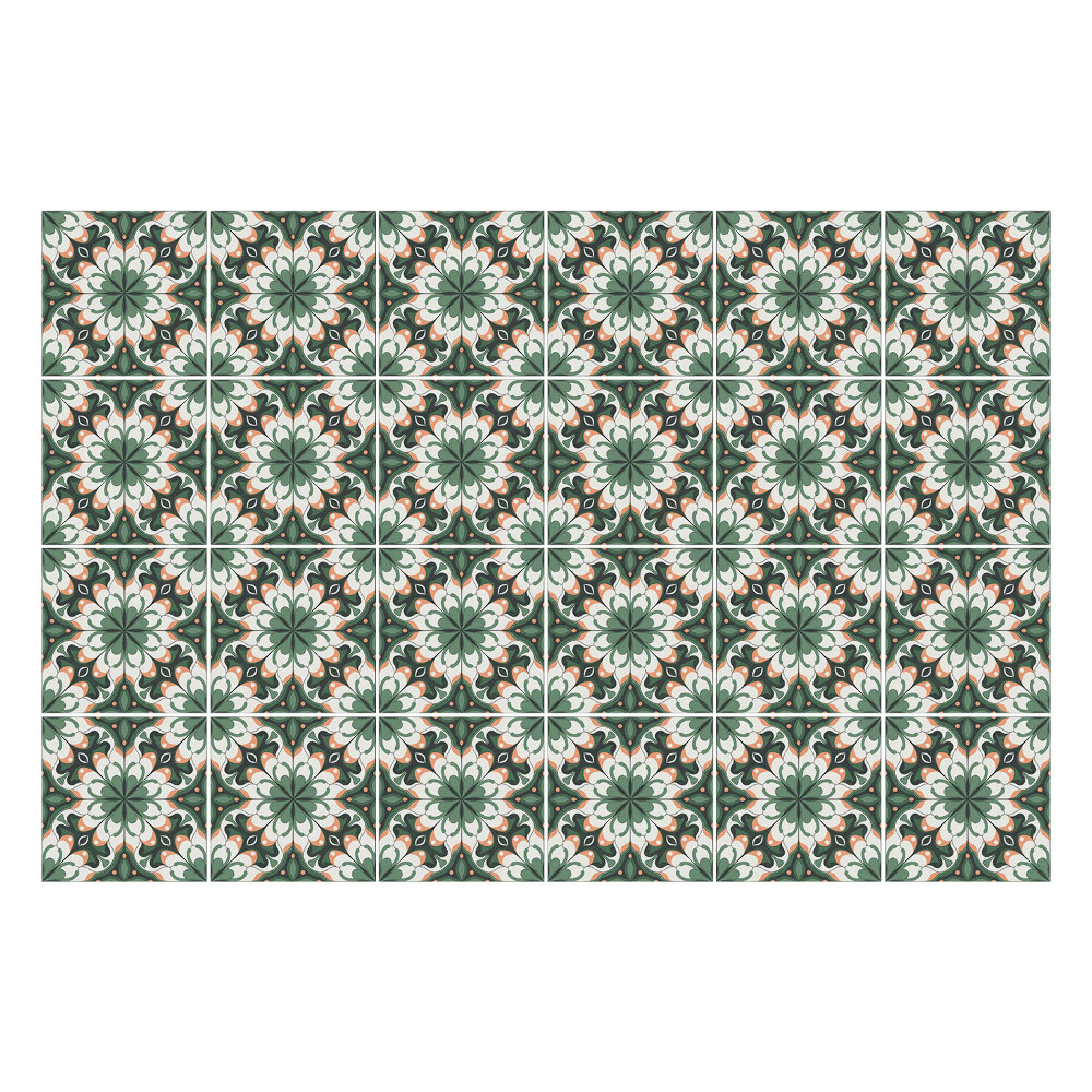 Samolepka na dlaždice Květinové motivy v symetrii