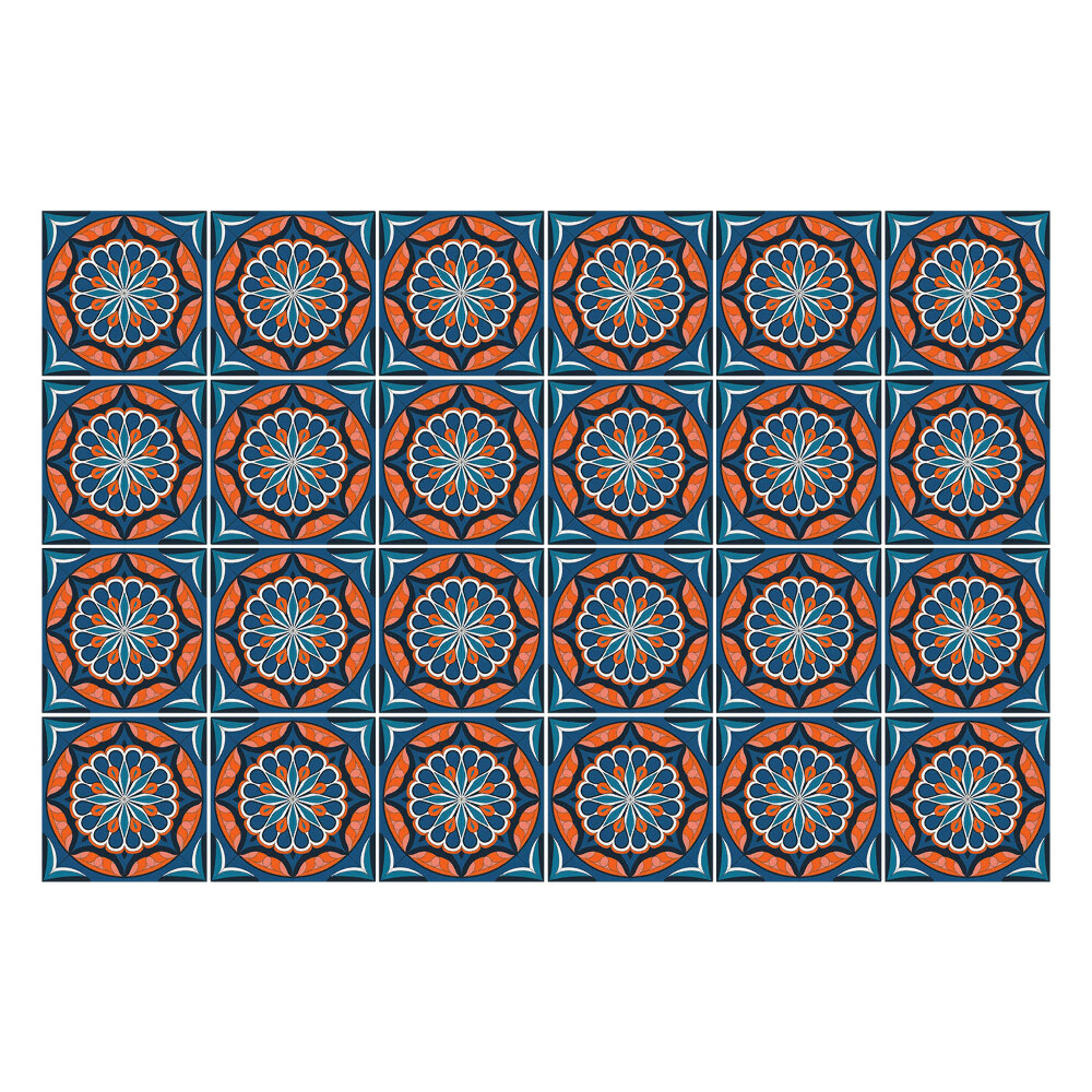 Nálepka na dlaždice Květinové kruhy