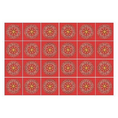 Samolepka na dlaždice Květinové vzory