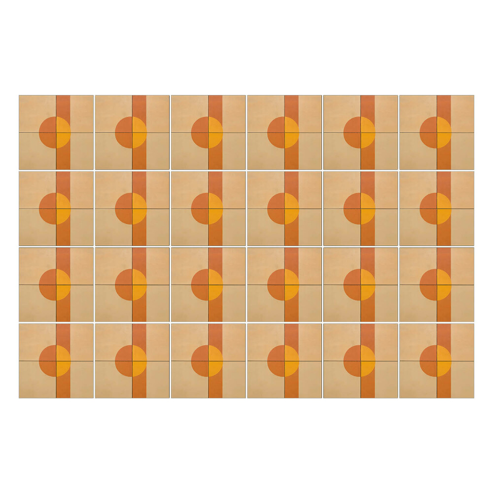 Nálepka na dlaždice Geometrické kruhy a obdélníky