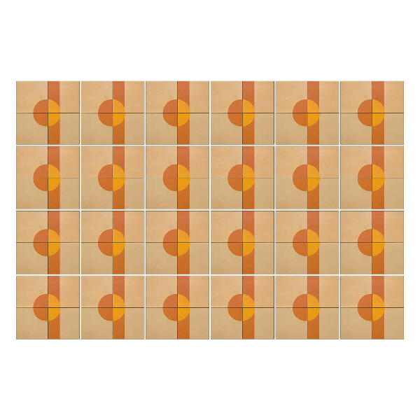 Nálepka na dlaždice Geometrické kruhy a obdélníky