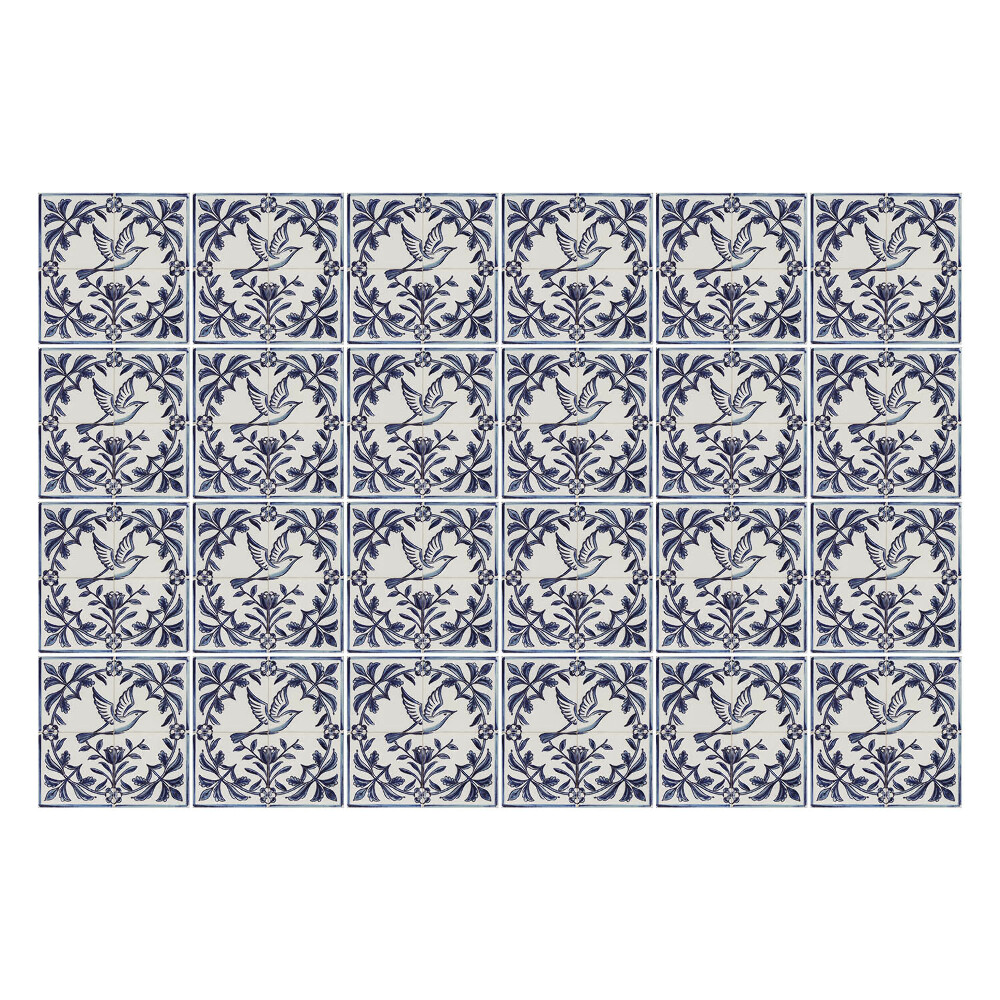 Samolepka na dlaždice Ptáci mezi vegetací