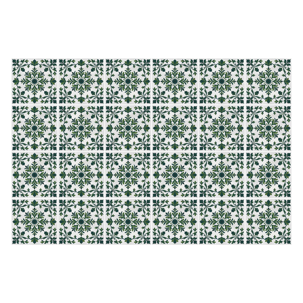 Nálepka na dlaždice Květiny a listy