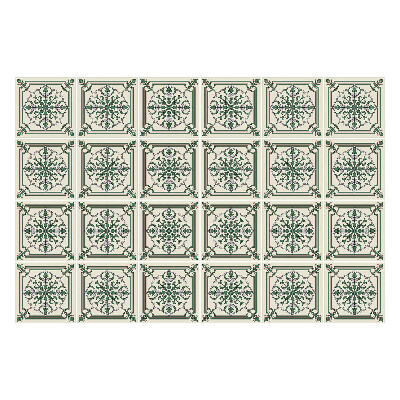 Samolepka na dlaždice Květinové ozdoby v rámu