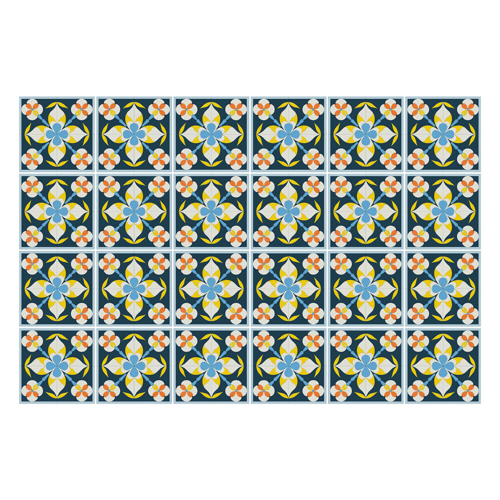 Nálepka na dlaždice Retro vintage vzor dlaždic