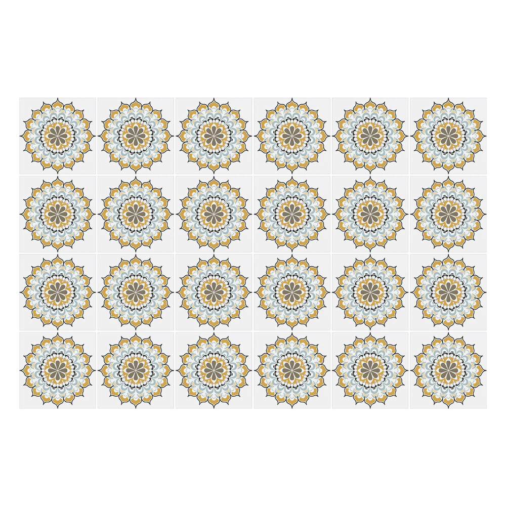 Nálepka na dlaždice Květinové mandaly v aranžmá