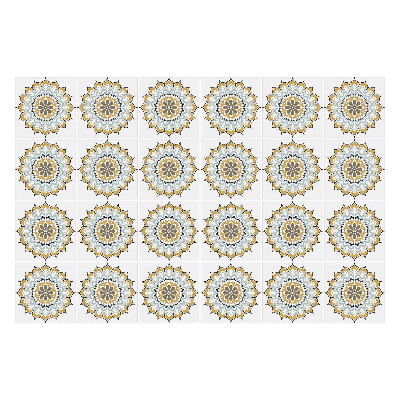 Nálepka na dlaždice Květinové mandaly v aranžmá