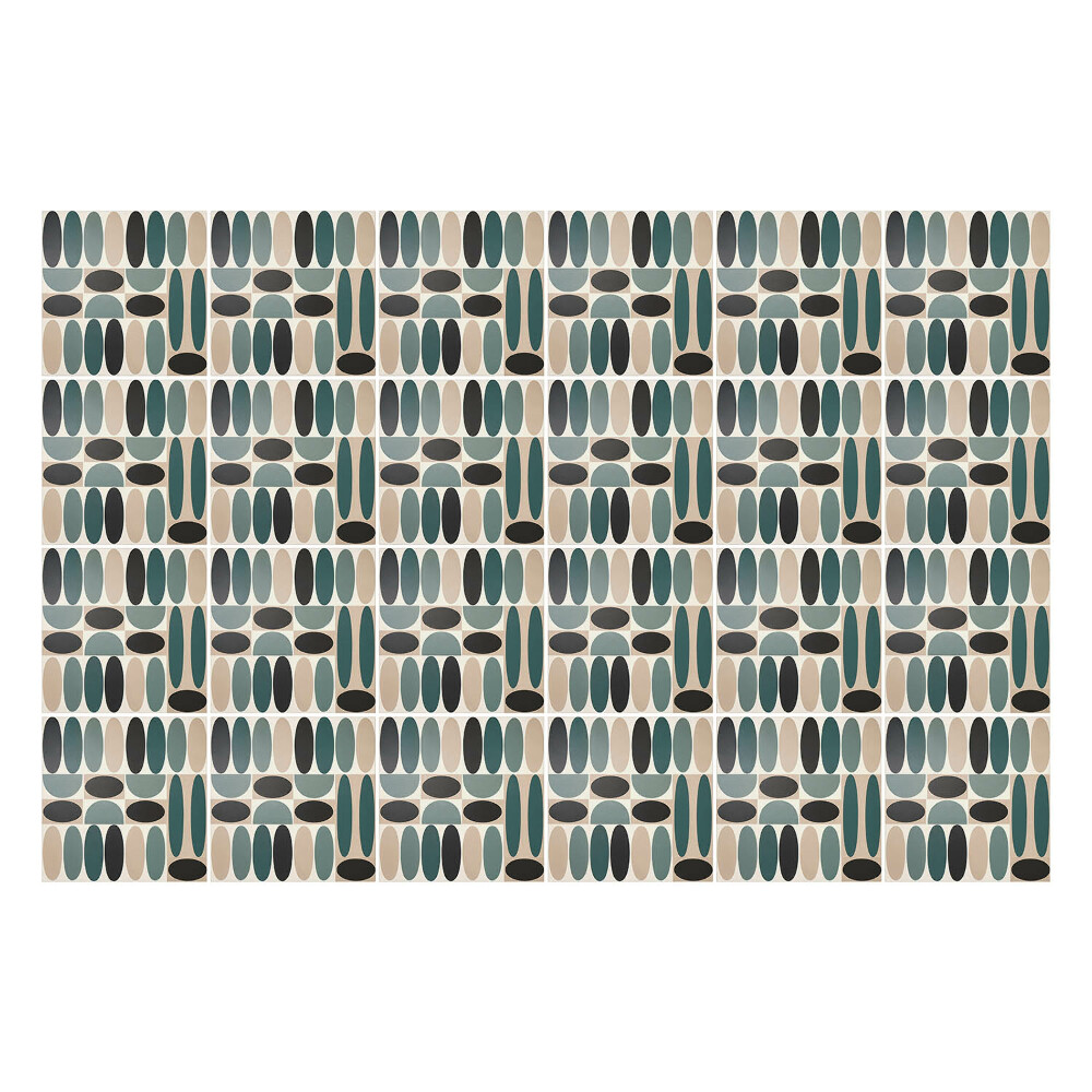 Samolepka na dlaždice Geometrie oválných forem