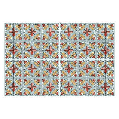 Nálepka na dlaždice Stylizované květiny v síti