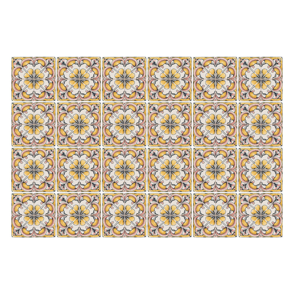 Samolepka na dlaždice Květinové ozdoby v síťovině