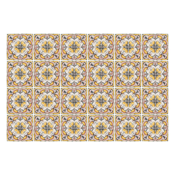 Samolepka na dlaždice Květinové ozdoby v síťovině