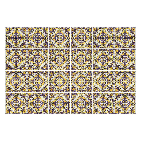 Samolepka na dlaždice Květinové ozdoby v síťovině