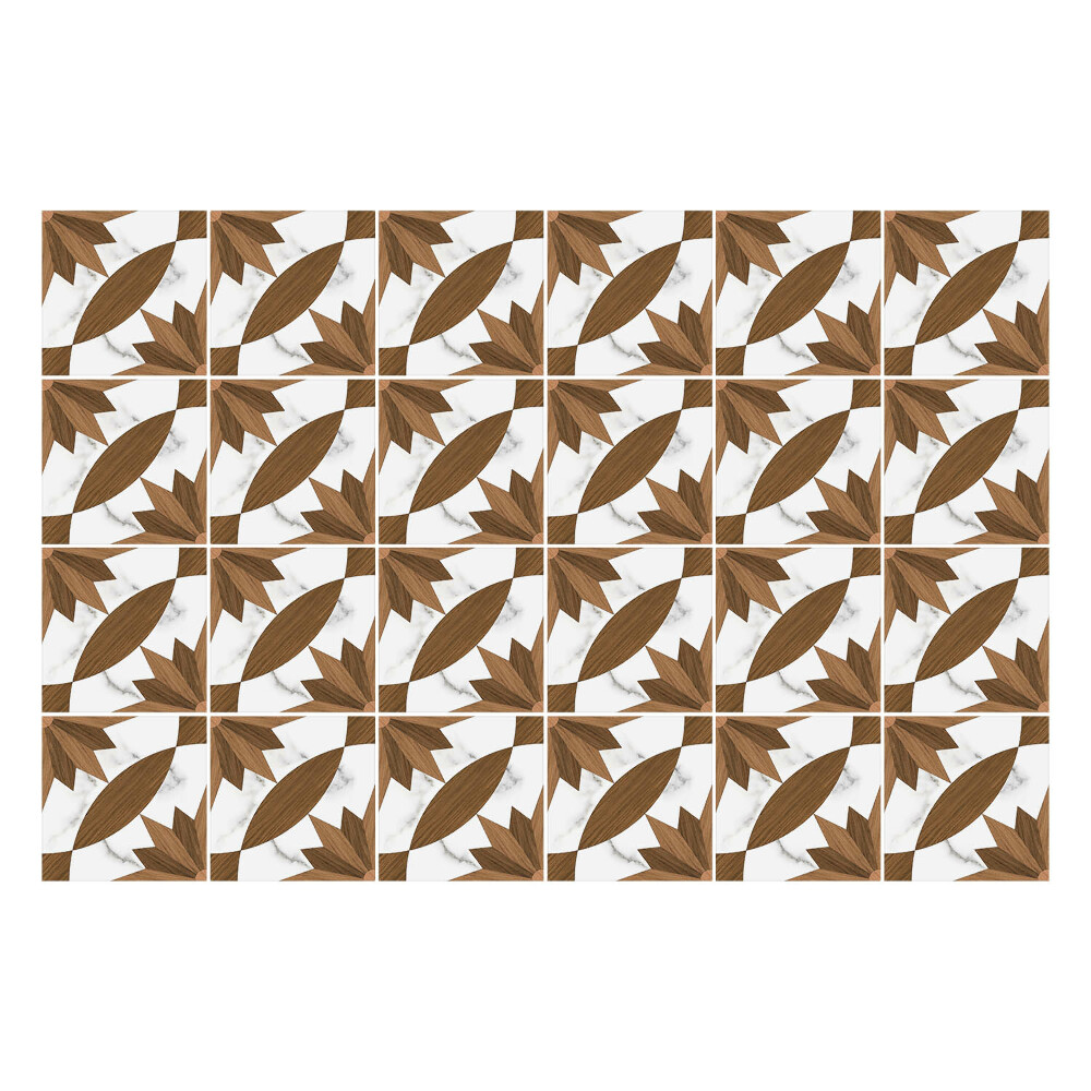 Samolepka na dlaždice Dřevo s mramorem