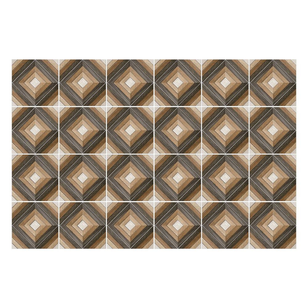 Samolepka na dlaždice Mřížka dřevěných tvarů