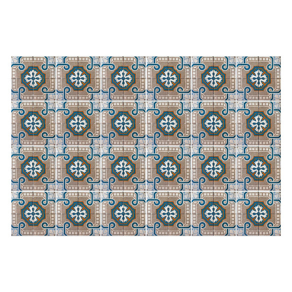 Nálepka na dlaždice Geometrické květinové motivy