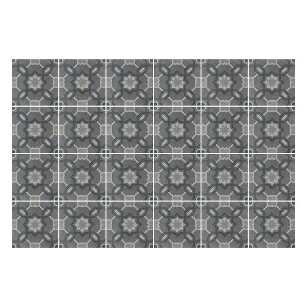 Samolepka na dlaždice Geometrické květiny a hvězdy