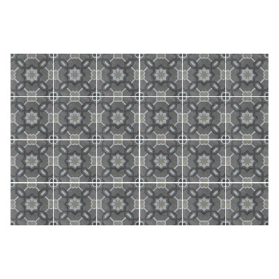 Samolepka na dlaždice Geometrické květiny a hvězdy