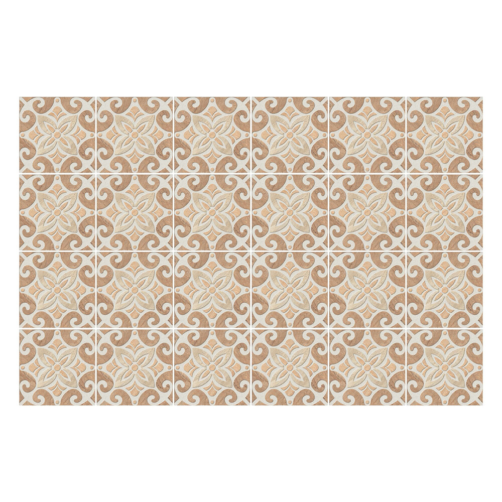 Nálepka na dlaždice Květinové ozdoby s vlnami