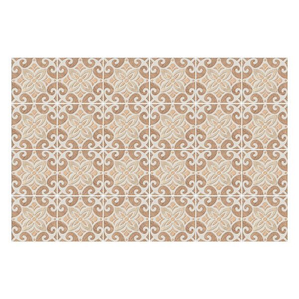 Nálepka na dlaždice Květinové ozdoby s vlnami