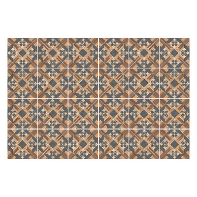 Samolepka na dlaždice Dřevěné motivy v symetrii